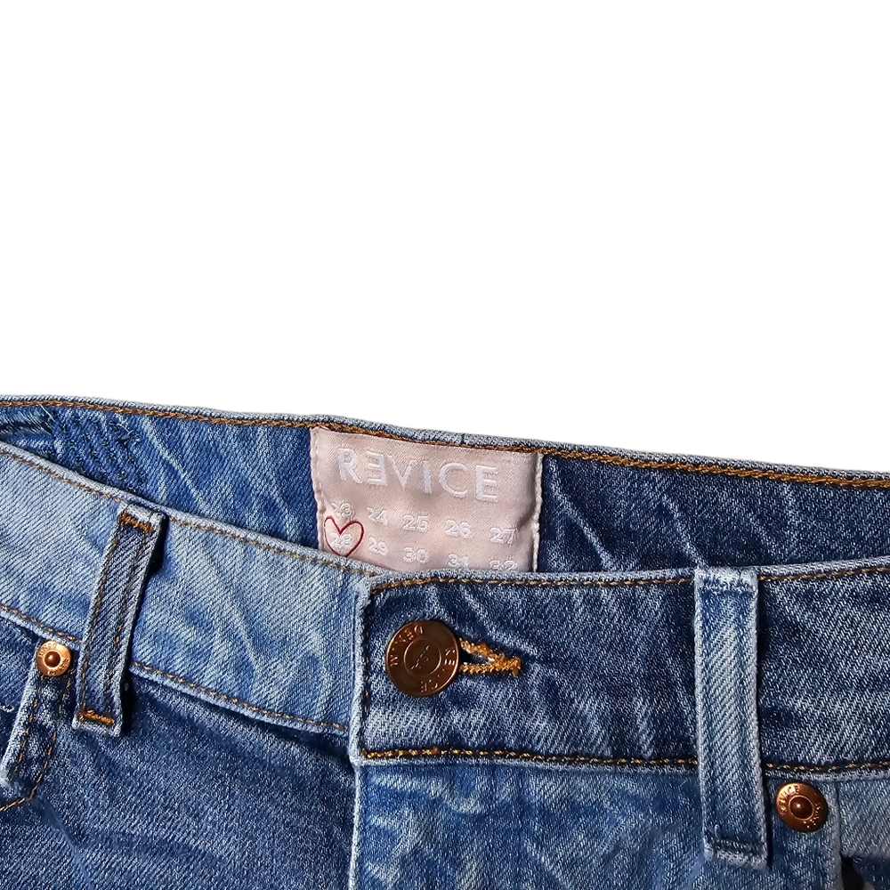 Revice Women's Patchwork Two-Tone Distressed Deni… - image 4